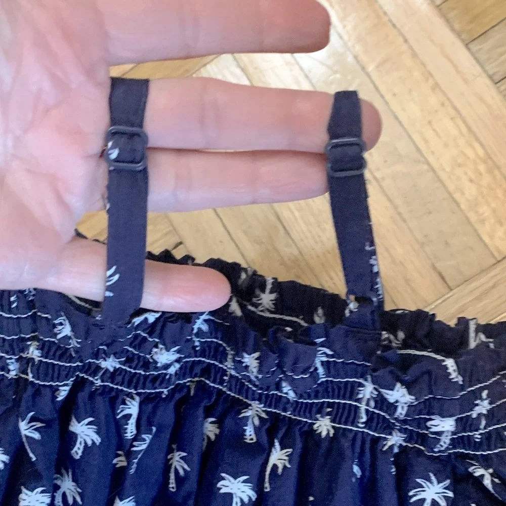 NWOT Gymboree Navy Blue Palm Tree Print Dress Little Girl Size 7